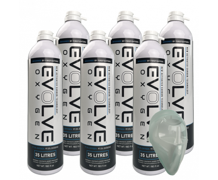 Evolve Oxygen 6x 35L + zuurstofmasker